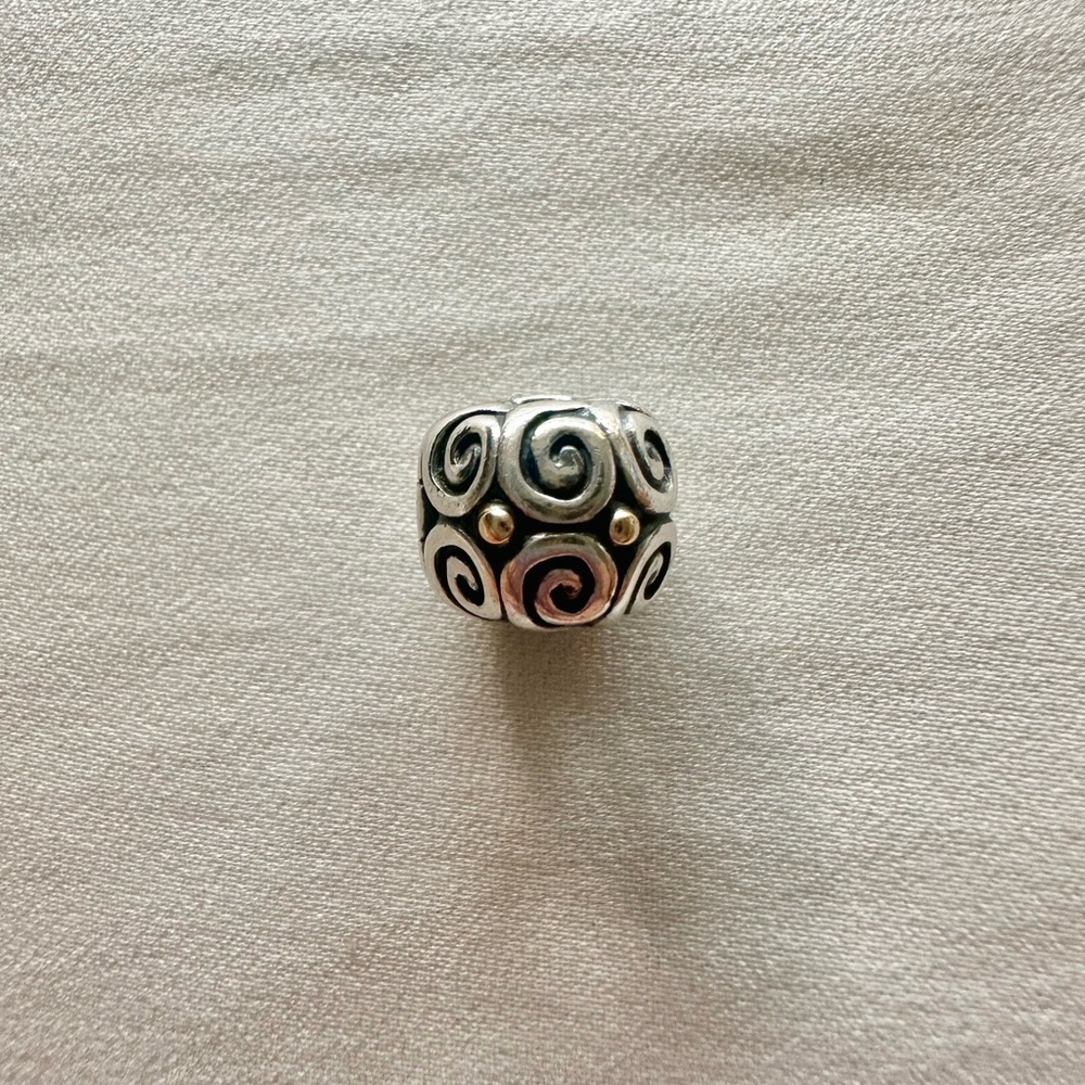Pandora Two Tone Elemental Flow Swirl Sterling Silver Clip